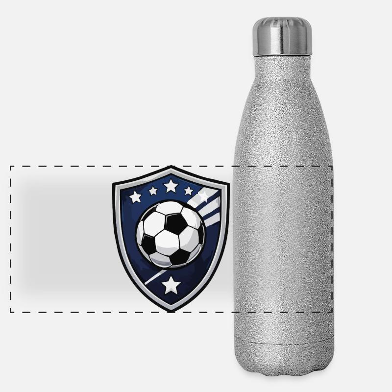 Soccer Shield Crest Panorama Glitzer Isolierflasche 500 ml