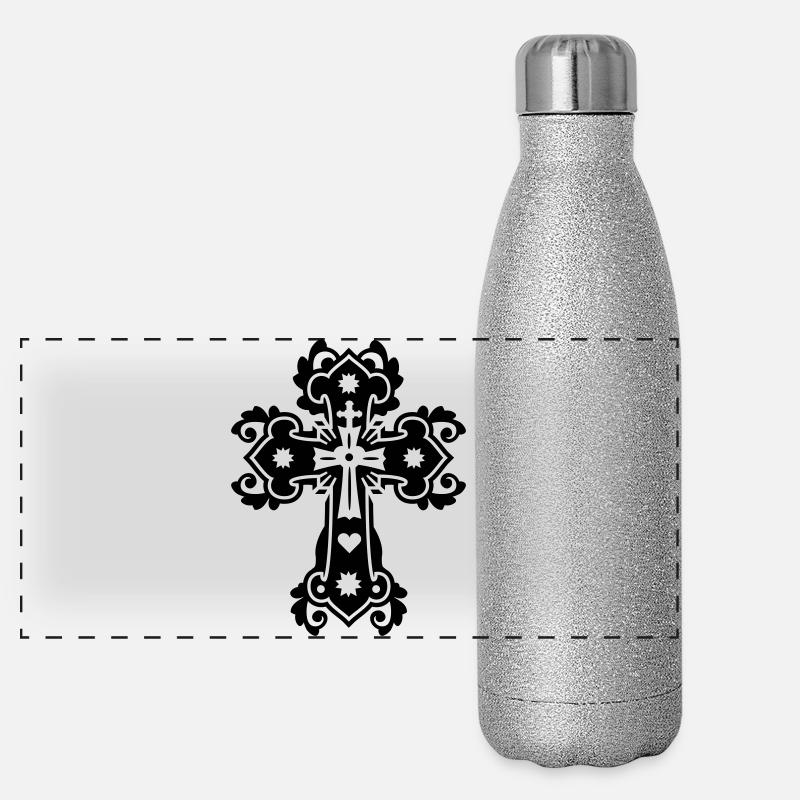 gothic kreuz Panoramic Glitter Thermal Bottle 500 ml