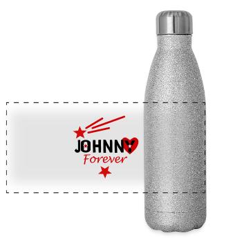 Johnny forever - Gourde isotherme panoramique pailletée 500 ml - paillettes argentées - Devant