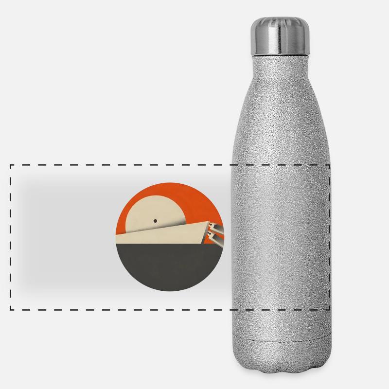 Abendrot Mit Geometrischem Minimalismus Panorama Glitzer Isolierflasche 500 ml