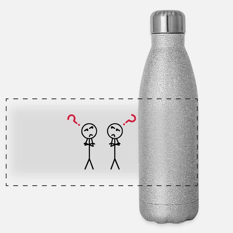 Questionmarks Panorama Glitzer Isolierflasche 500 ml
