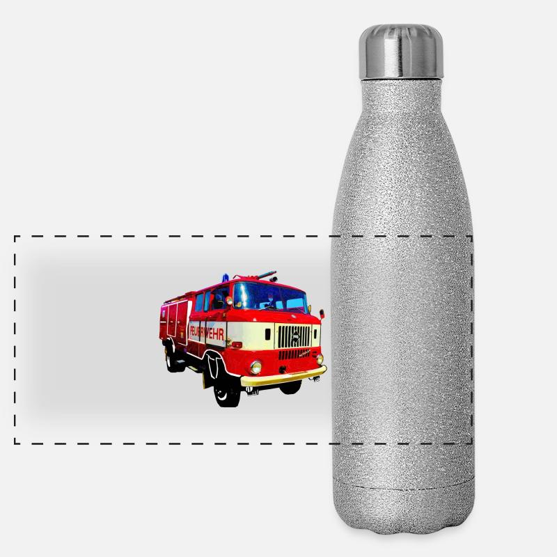 W50 Feuerwehr Spritze IFA Panorama Glitzer Isolierflasche 500 ml