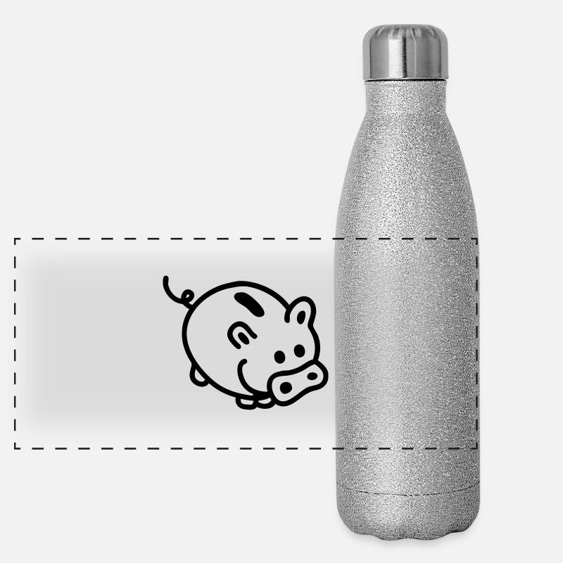 Sparschwein - Line Panorama Glitzer Isolierflasche 500 ml