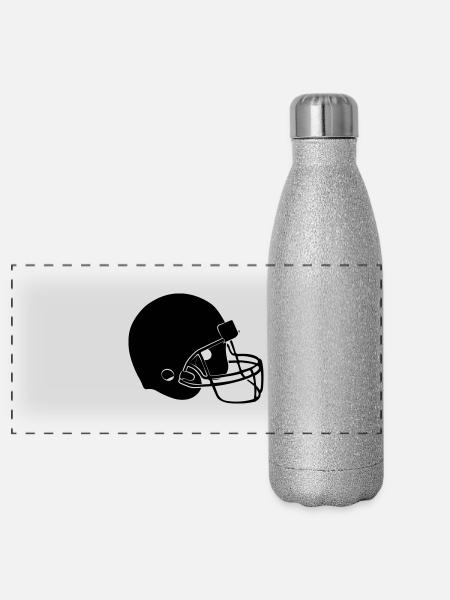 football helm - Panoramic Glitter Thermal Bottle 500 ml - silver glitter - Front