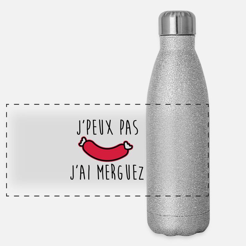 Je peux pas j'ai merguez Gourde isotherme panoramique pailletée 500 ml