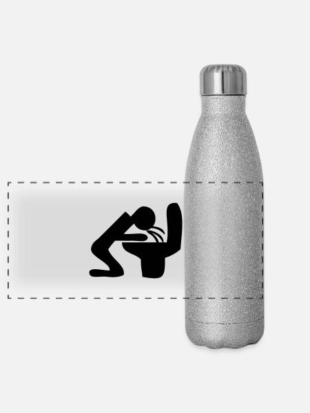 Kotzen - Panorama Glitzer Isolierflasche 500 ml - Silber Glitzer - Vorne
