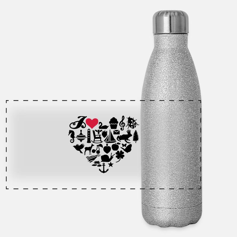 I love Panorama Glitzer Isolierflasche 500 ml