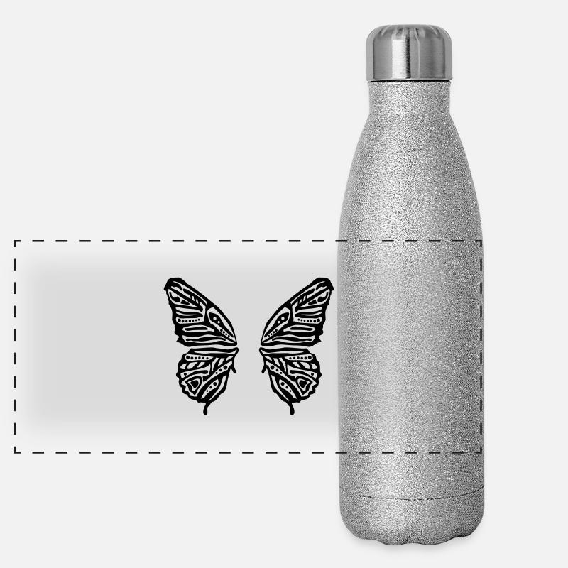 ailes papillon Gourde isotherme panoramique pailletée 500 ml