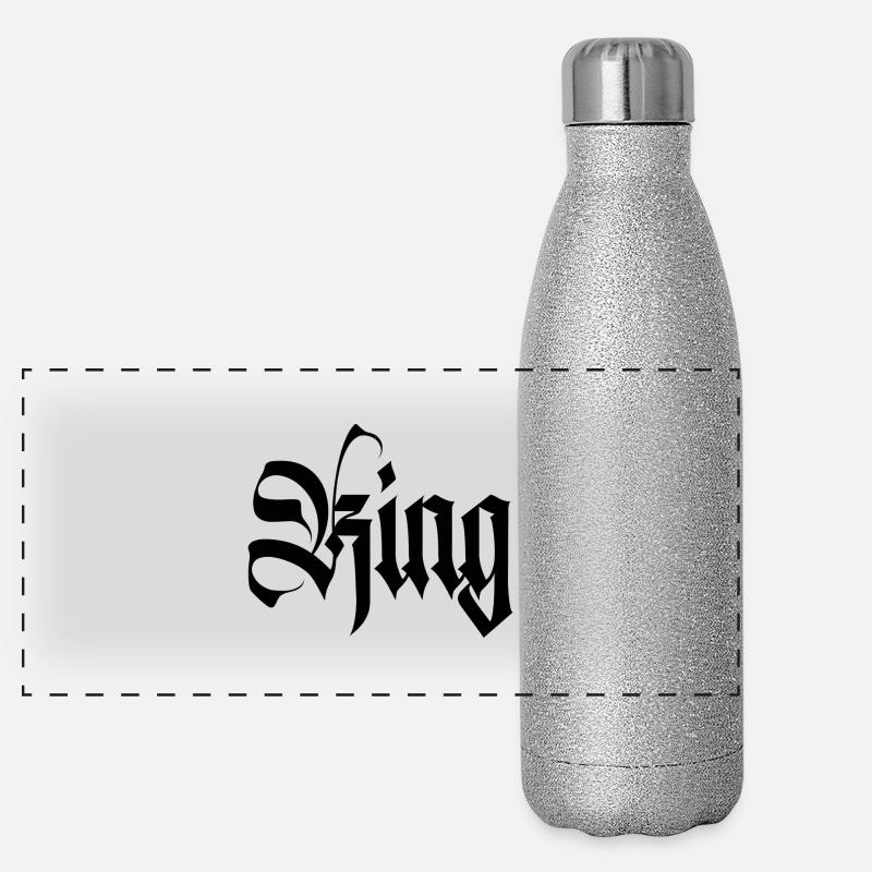 KING and Queen Panorama Glitzer Isolierflasche 500 ml
