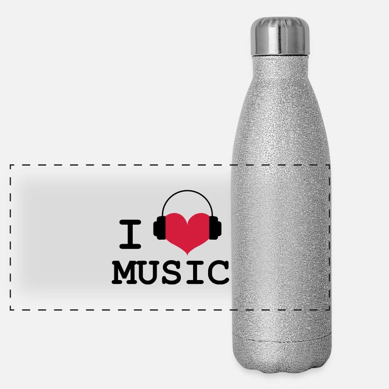 I Love Music ! Gourde isotherme panoramique pailletée 500 ml
