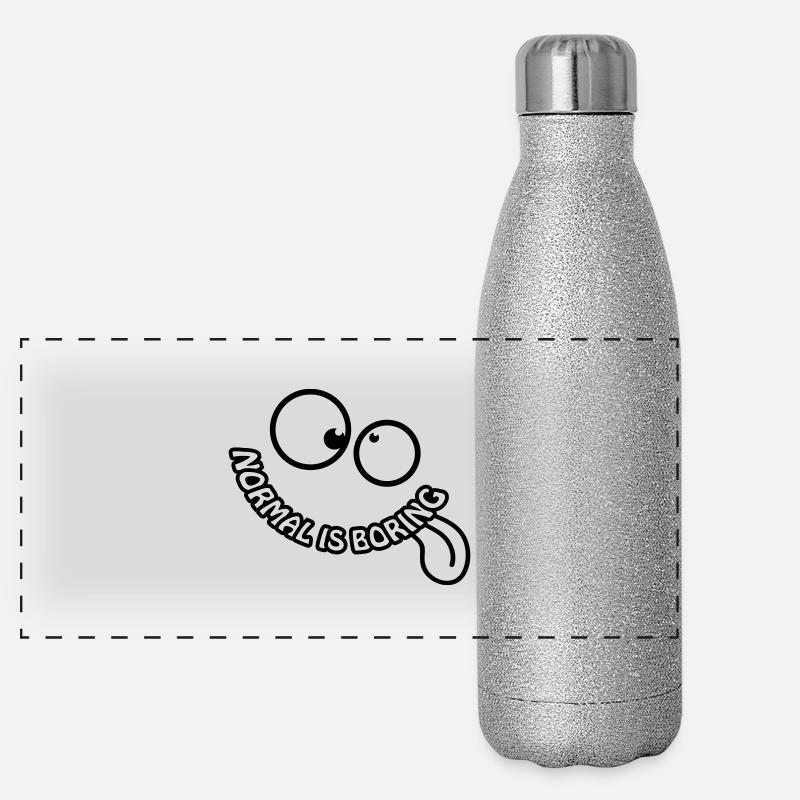 Normal Is Boring Smiley Panorama Glitzer Isolierflasche 500 ml