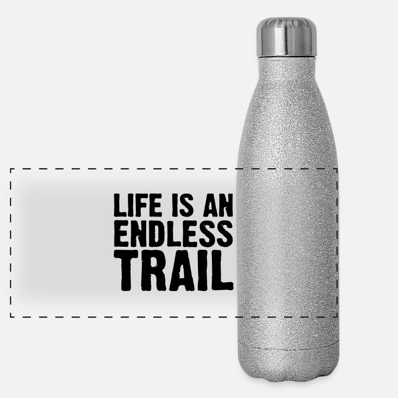 Life is an endless trail Panorama Glitzer Isolierflasche 500 ml