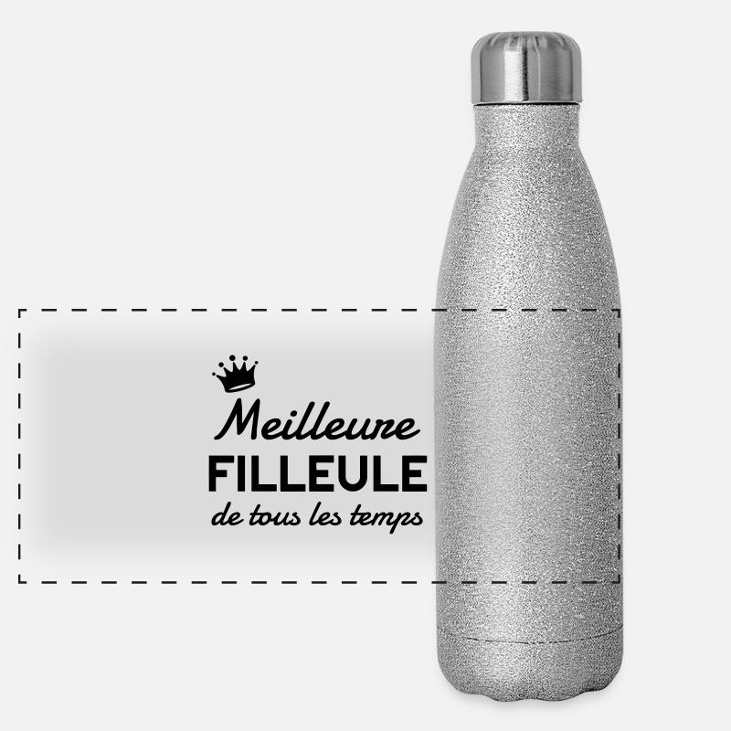 Filleul / Filleule / Parrain / Marraine / Bébé Gourde isotherme panoramique pailletée 500 ml