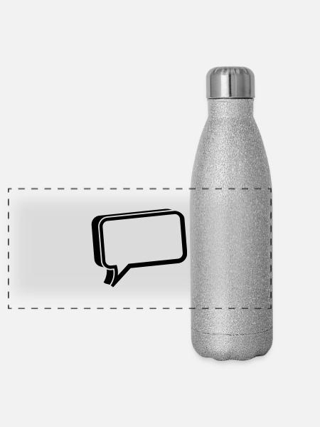 bubble chat - Panoramic Glitter Thermal Bottle 500 ml - silver glitter - Front
