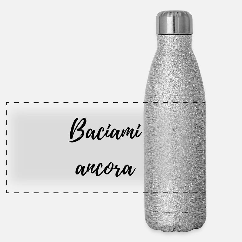 Baciami Ancora – Phrase italienne romantique Gourde isotherme panoramique pailletée 500 ml