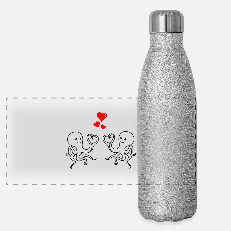 octopus love Panorama Glitzer Isolierflasche 500 ml