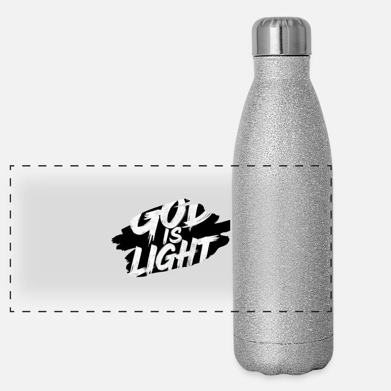 Gott ist Licht — Schroffe Typografie Panorama Glitzer Isolierflasche 500 ml