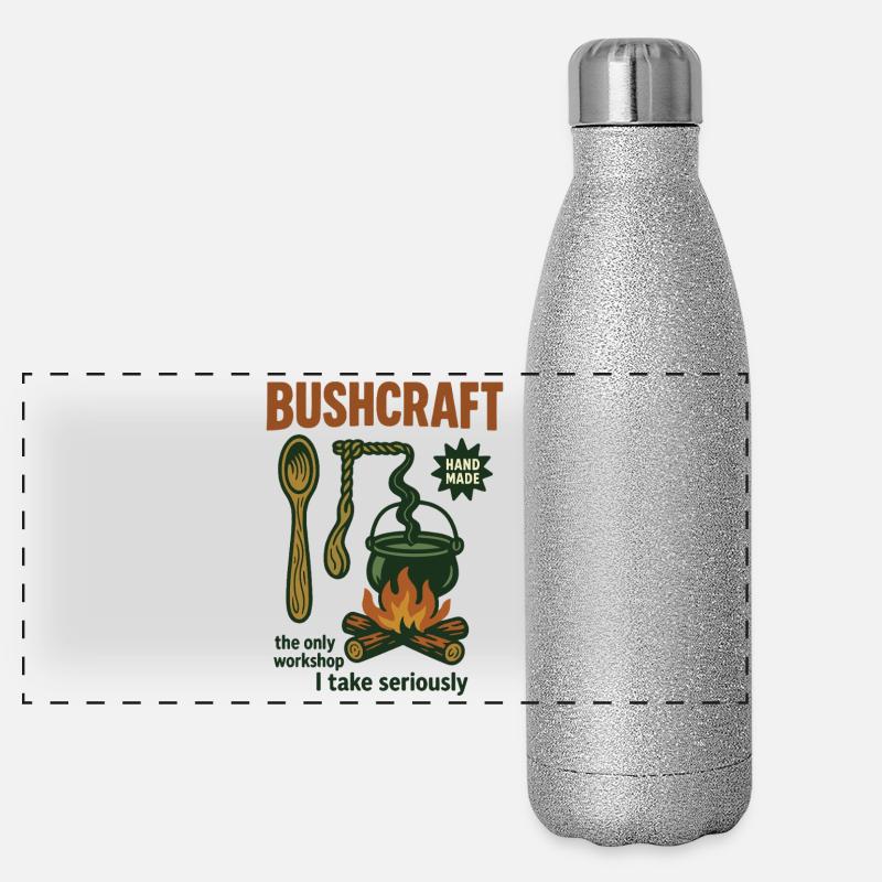 Bushcraft Prepper Überleben Bushcrafting Workshop Panorama Glitzer Isolierflasche 500 ml