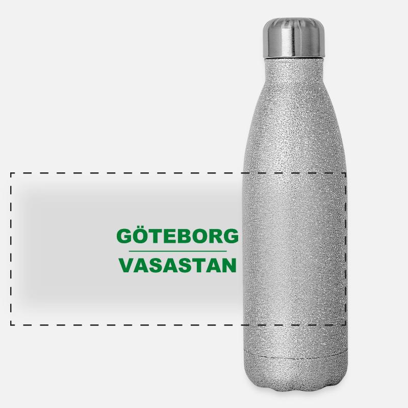 Göteborg Vasastan – Green-black design Panoramic Glitter Thermal Bottle 500 ml