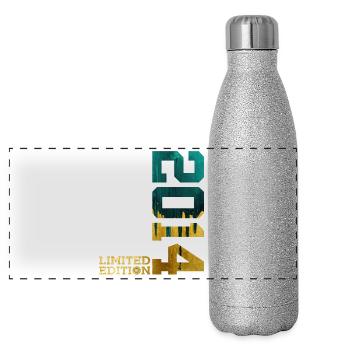 12. GEBURTSTAG LIMITED EDITION 2014 - Panorama Glitzer Isolierflasche 500 ml - Silber Glitzer - Vorne