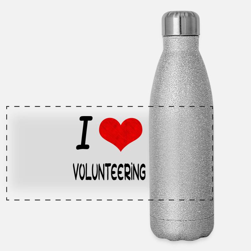 J'aime Hobby Présent bday BÉNÉVOLAT Gourde isotherme panoramique pailletée 500 ml