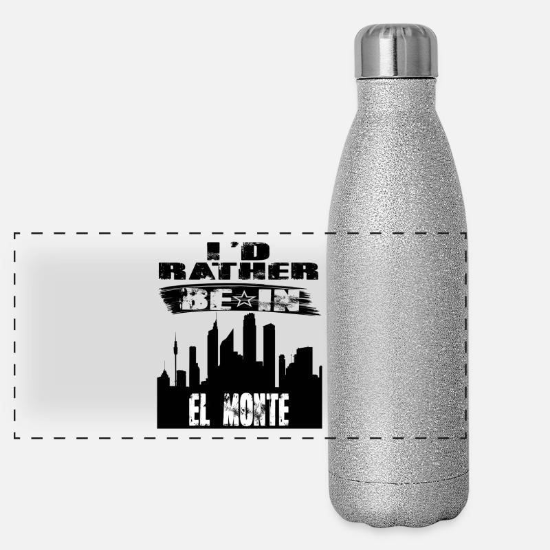 Geschenk Id rather be in El Monte Panorama Glitzer Isolierflasche 500 ml