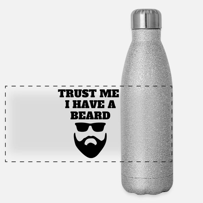 trust me i have a beard Panorama Glitzer Isolierflasche 500 ml