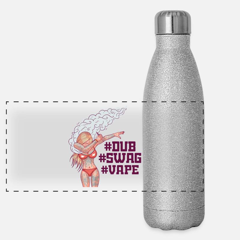 Vape - Mädchen macht den DUBmove Panorama Glitzer Isolierflasche 500 ml