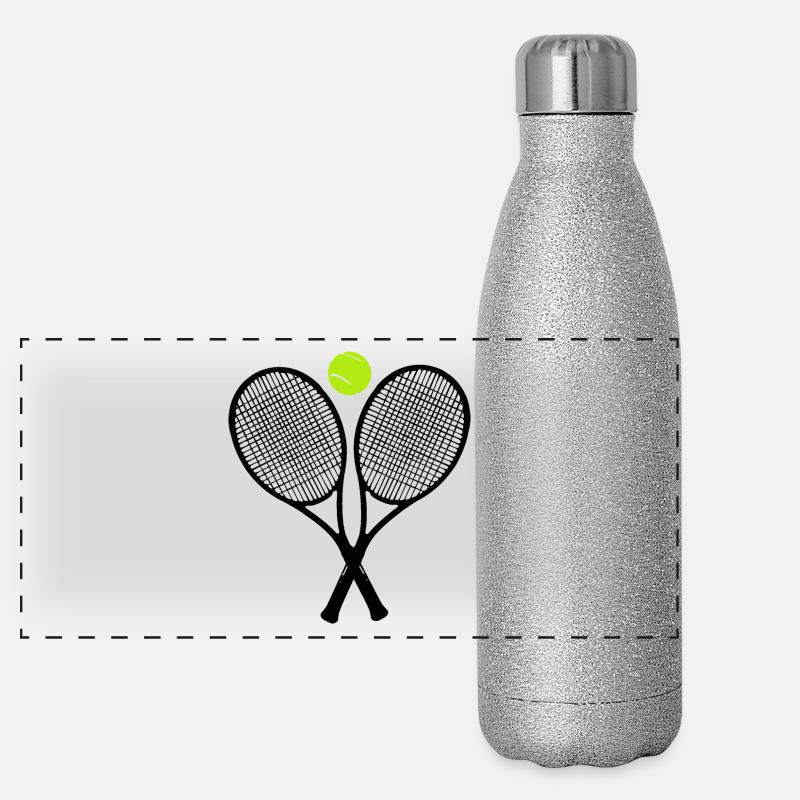 Tennisschläger Panorama Glitzer Isolierflasche 500 ml