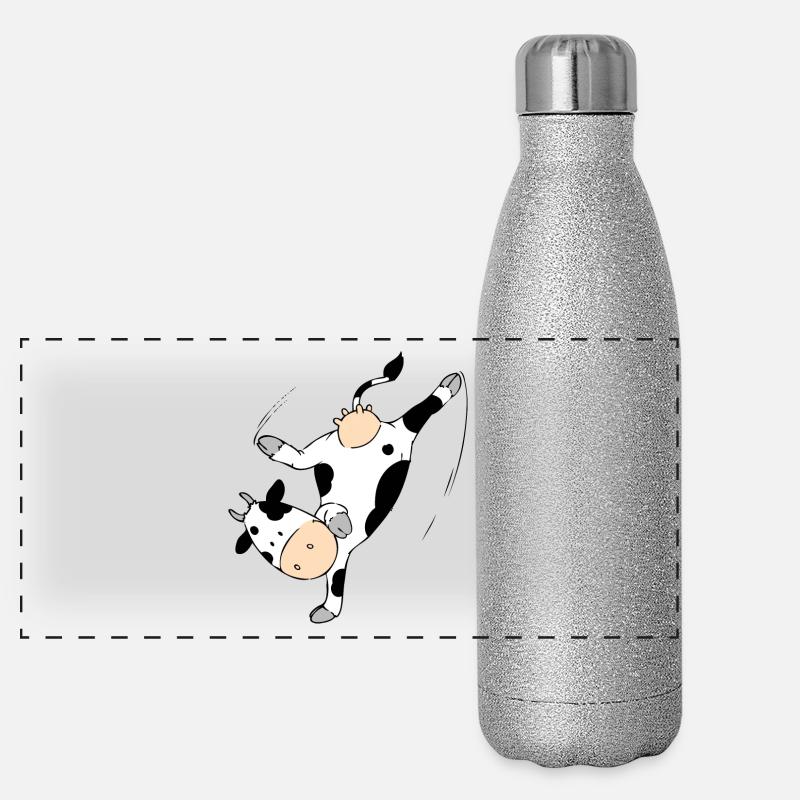 Mooviestars - Breakdancing Cow Gourde isotherme panoramique pailletée 500 ml