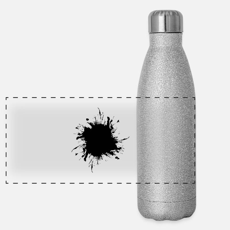 Tache de peinture éclaboussée de saleté Gourde isotherme panoramique pailletée 500 ml