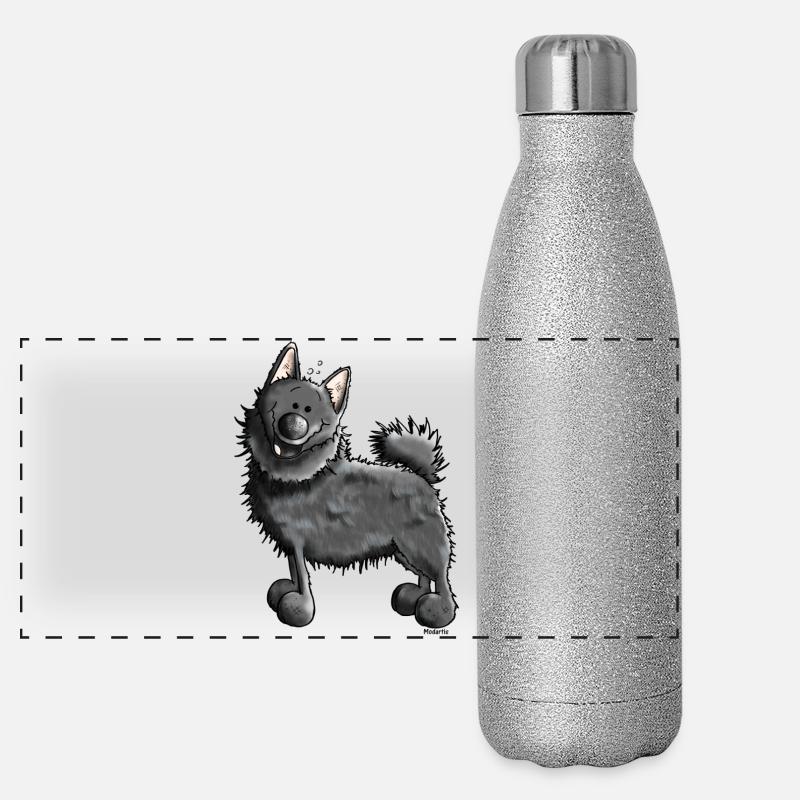 Drôle Schipperke - Chien Gourde isotherme panoramique pailletée 500 ml