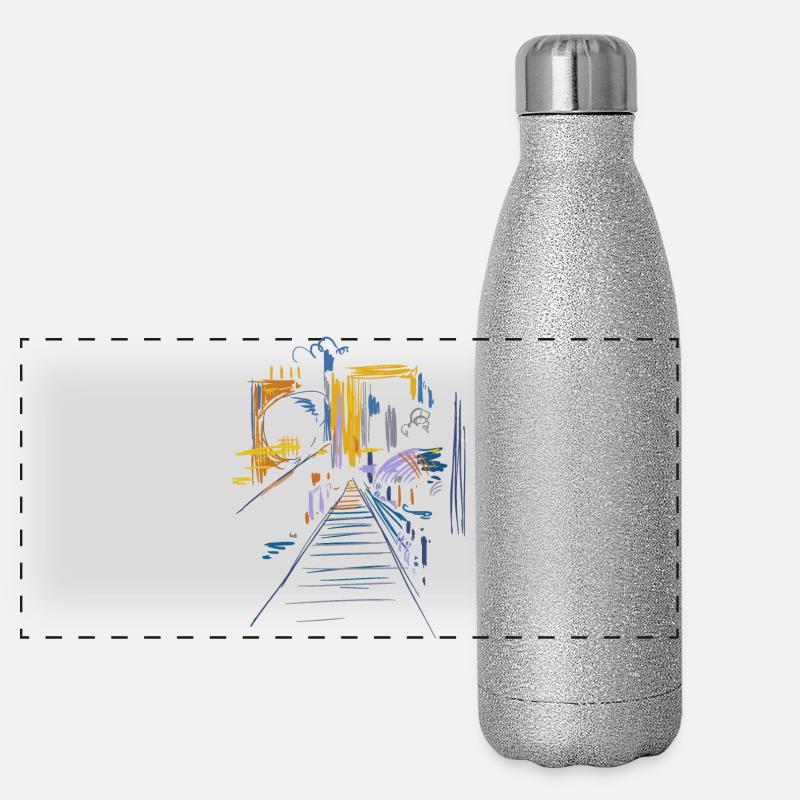 Architektur Abstrakt Panorama Glitzer Isolierflasche 500 ml