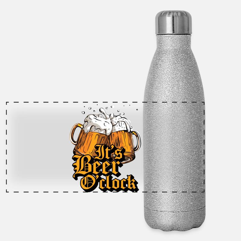 Its Beer O'Clock Panorama Glitzer Isolierflasche 500 ml