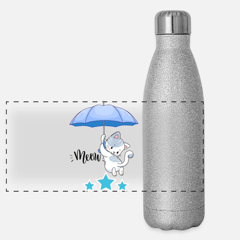 Meow Panorama Glitzer Isolierflasche 500 ml
