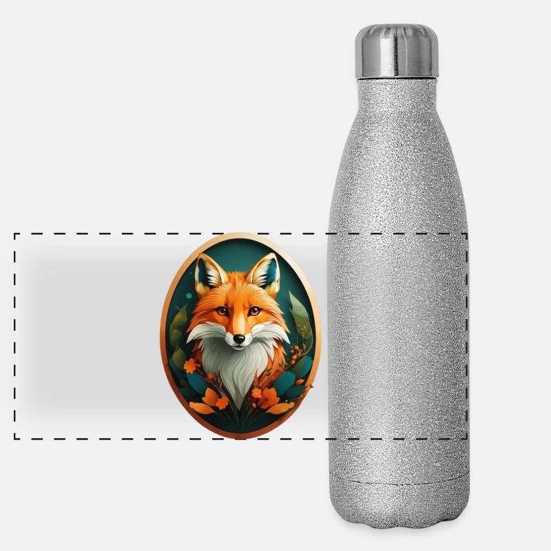 Renard roux Gourde isotherme panoramique pailletée 500 ml