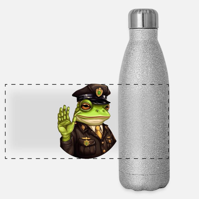 Frog Policeman Panoramic Glitter Thermal Bottle 500 ml