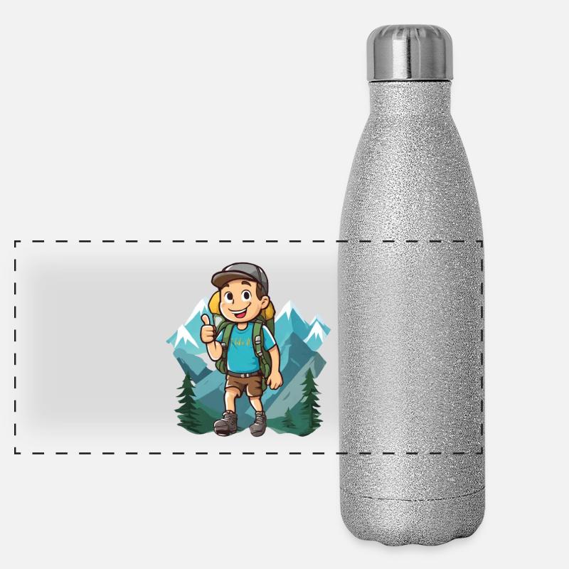 JE LE FAIS EN RANDONNÉE Gourde isotherme panoramique pailletée 500 ml