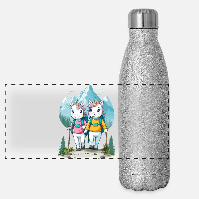 Wanderer Einhörner Panorama Glitzer Isolierflasche 500 ml