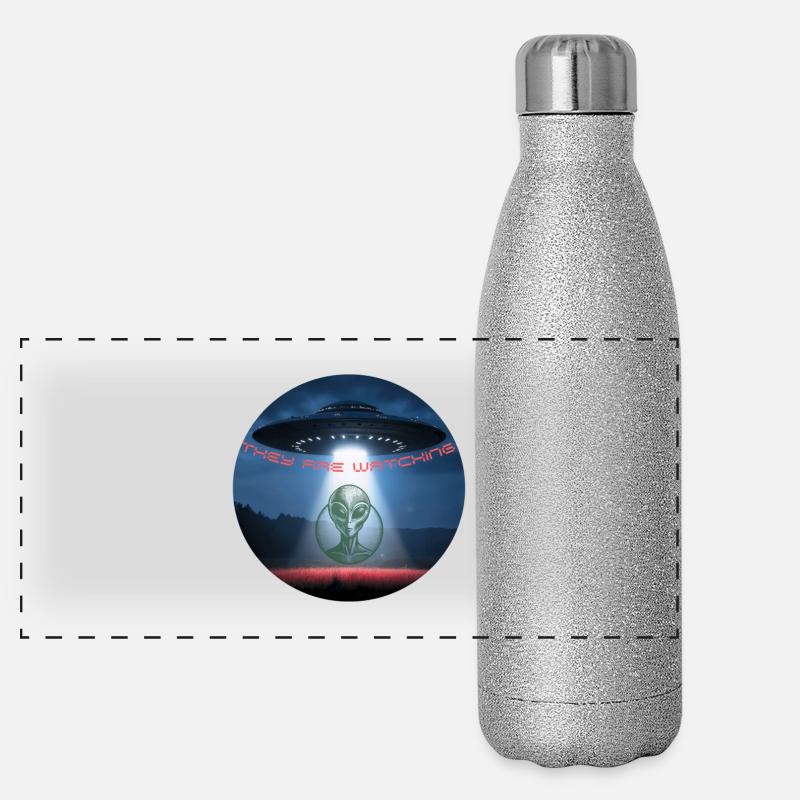 OVNI Ils regardent. Gourde isotherme panoramique pailletée 500 ml