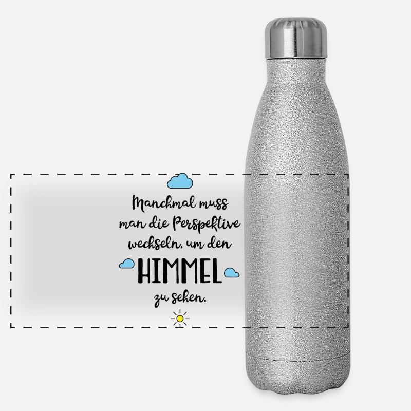 Positive Sprüche Panorama Glitzer Isolierflasche 500 ml