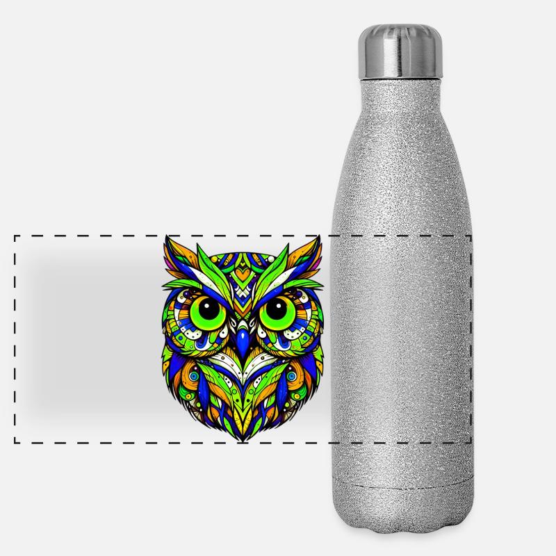 Hibou Gourde isotherme panoramique pailletée 500 ml