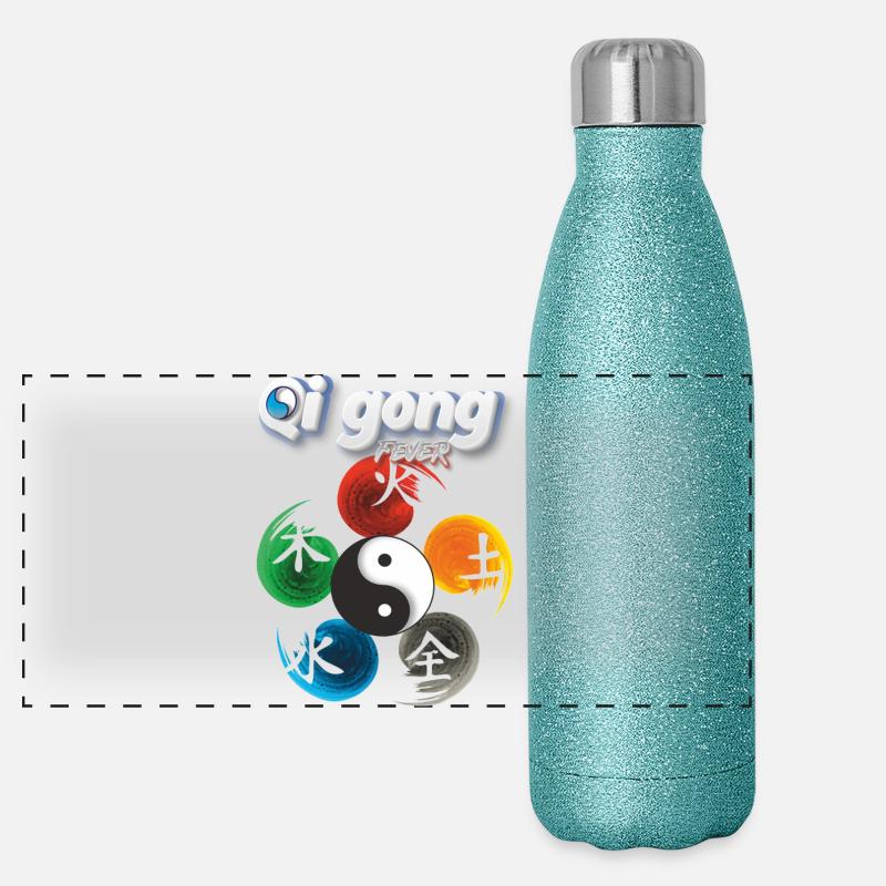 Yin Yang Five Elements Qi Gong Fever Design Panoramic Glitter Thermal Bottle 500 ml