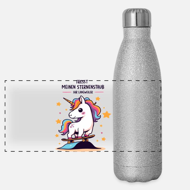 Planche à roulettes Licorne Gourde isotherme panoramique pailletée 500 ml