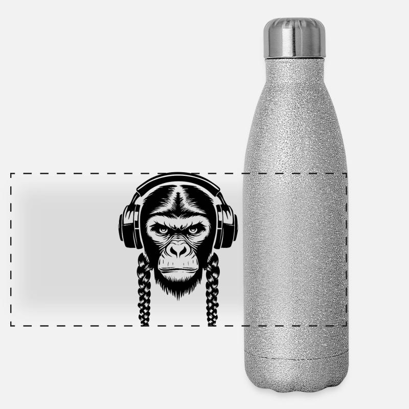 Funky Monkey Head Loop Beat Edition Shirt Panoramic Glitter Thermal Bottle 500 ml