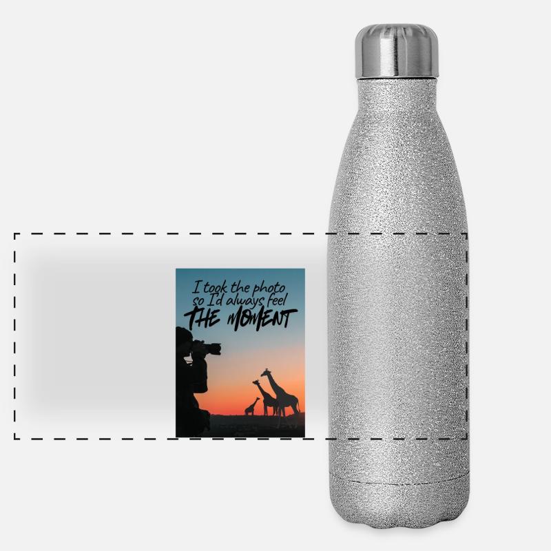 Safari au coucher du soleil Gourde isotherme panoramique pailletée 500 ml