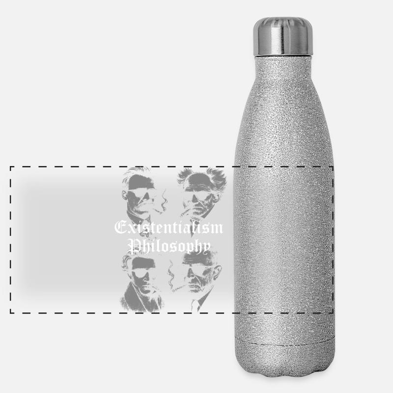 Existentialisme Philosophie Portraits Gourde isotherme panoramique pailletée 500 ml