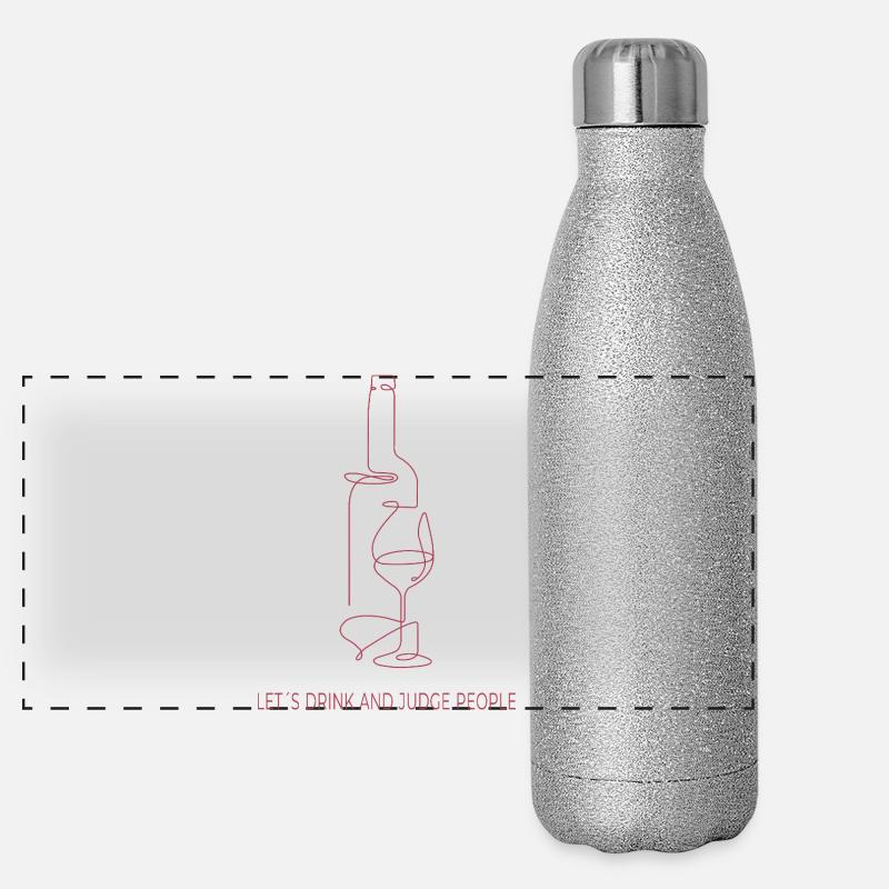 Drinks & Judging – One Line Art Panorama Glitzer Isolierflasche 500 ml
