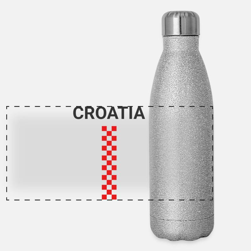 Croatia Vertical Squares Panoramic Glitter Thermal Bottle 500 ml