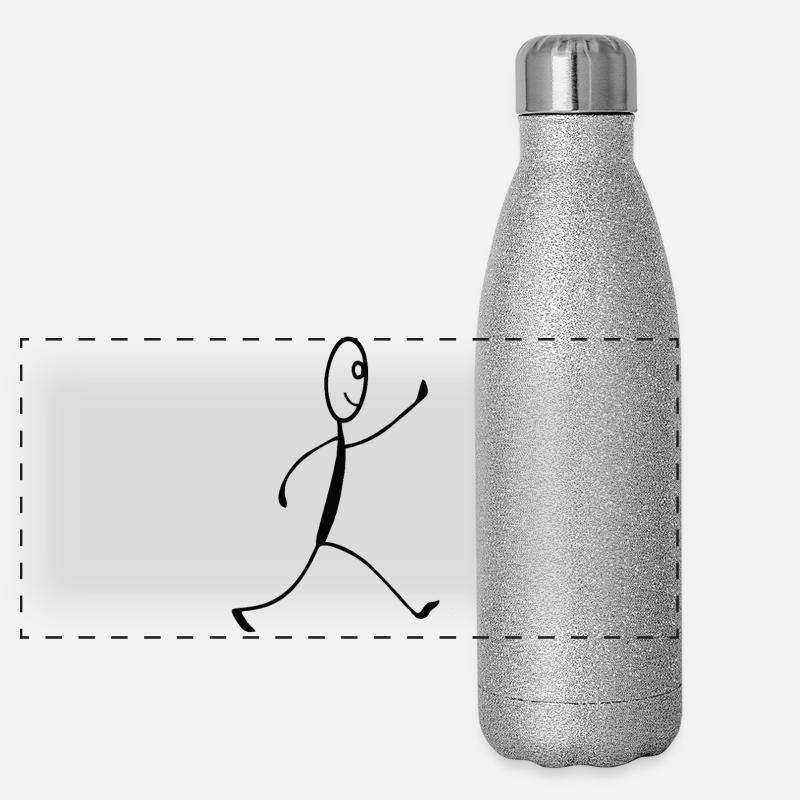 Laufende Figur  Panorama Glitzer Isolierflasche 500 ml